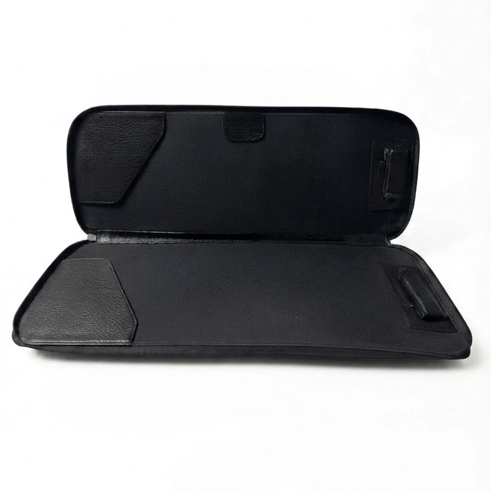 Mario Hernandez Club Colombia Black Pebbled Leather Zip Travel Case Organizer